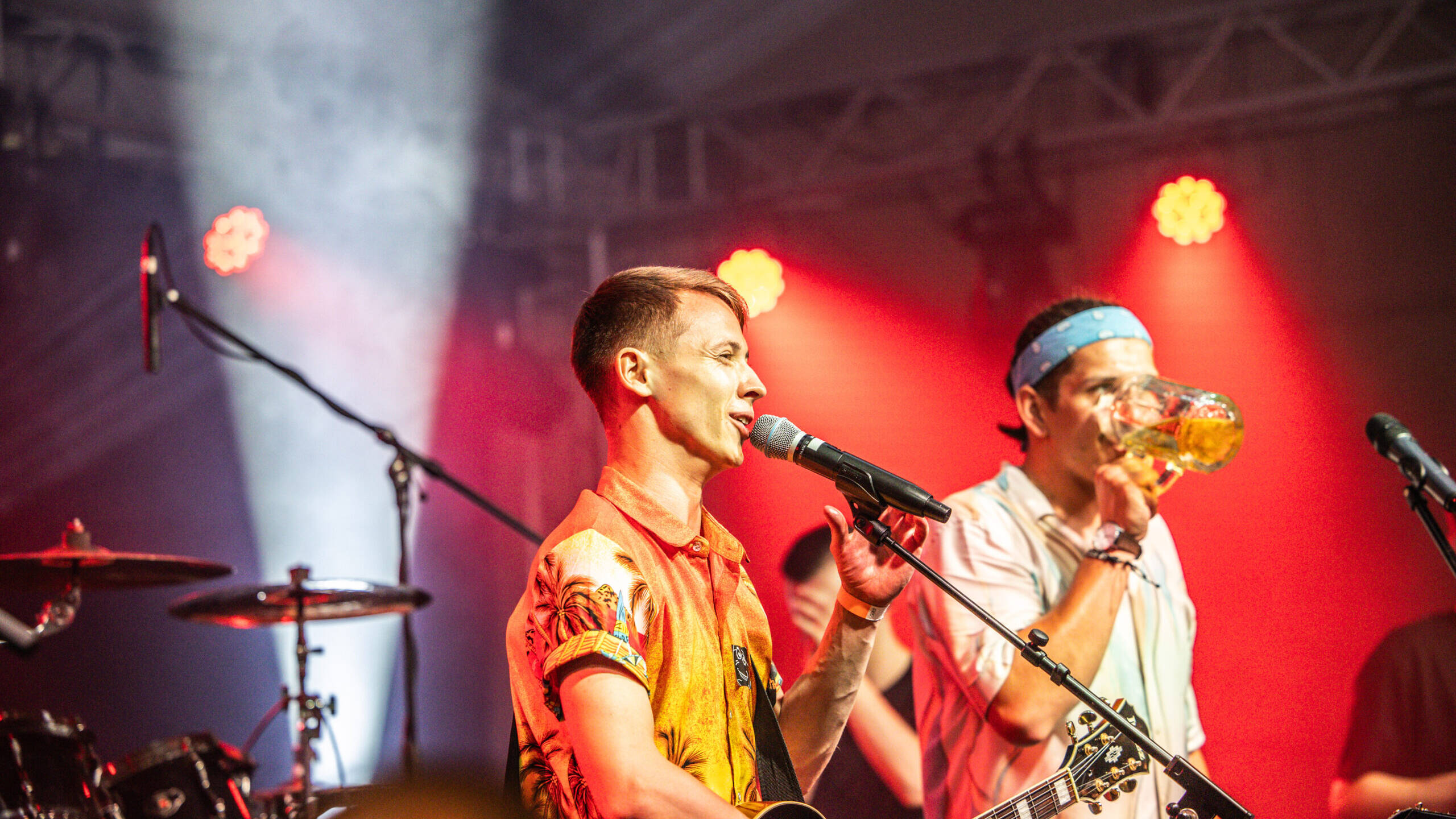 Frühgrumbeere Partyband Live Brezelfest Speyer 2024 Festzelt Foto: Johannes Stender