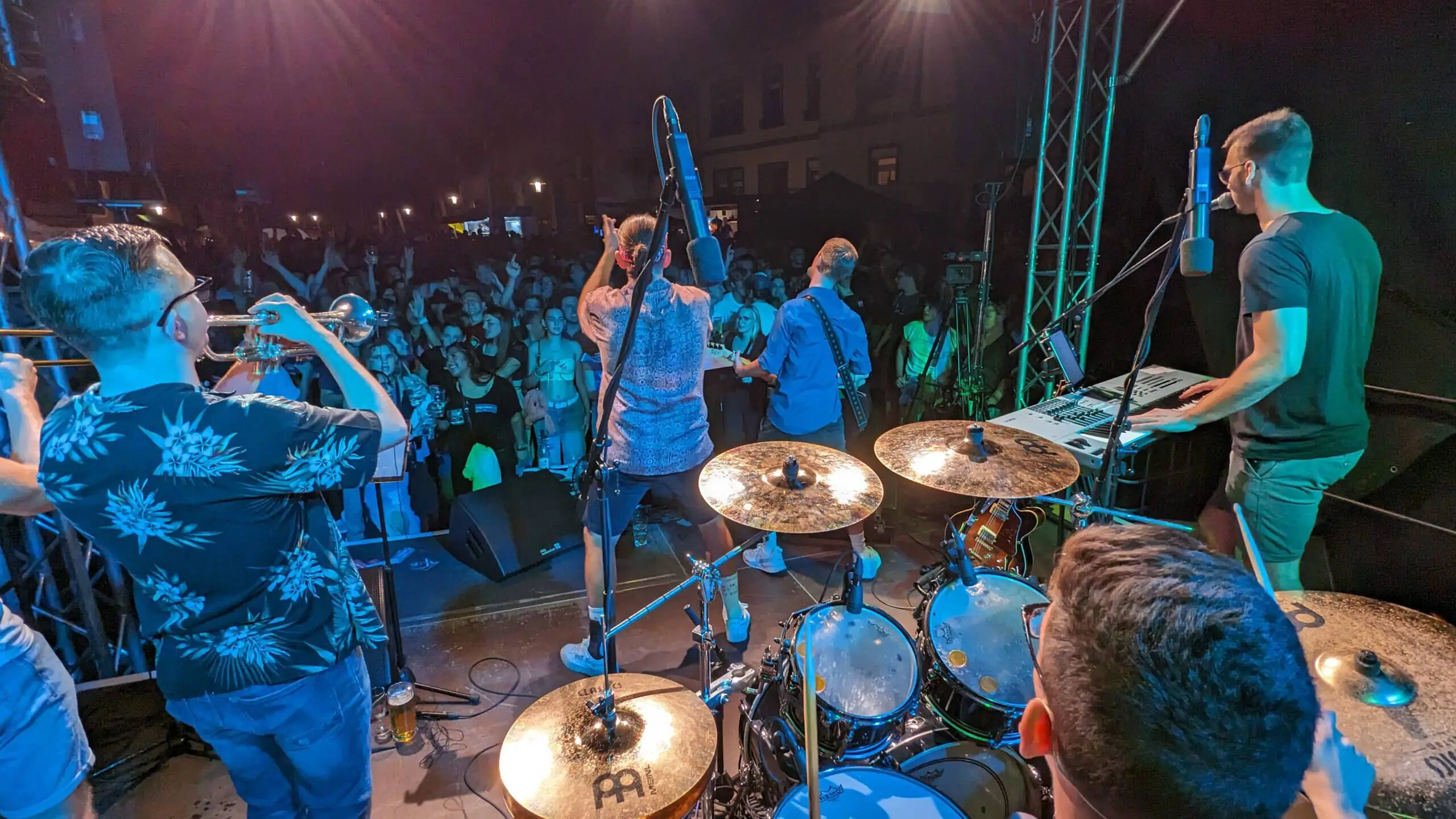 Frühgrumbeere Partyband Altstadtfest Speyer 2023 Fischmarkt Schorlekönig Foto: Jan Ochsner