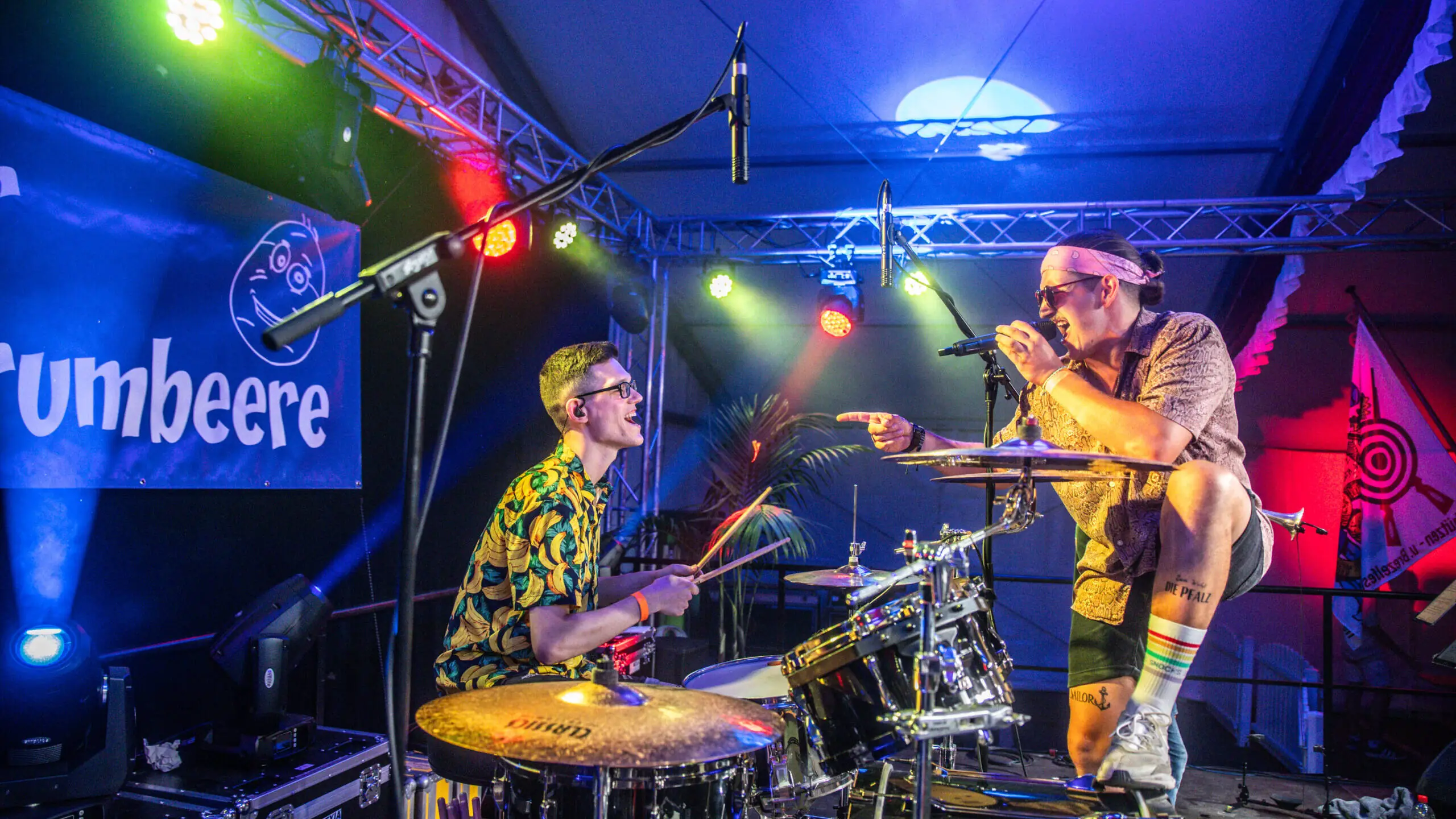 Frühgrumbeere Partyband Live Brezelfest Speyer 2024 Festzelt Foto: Johannes Stender